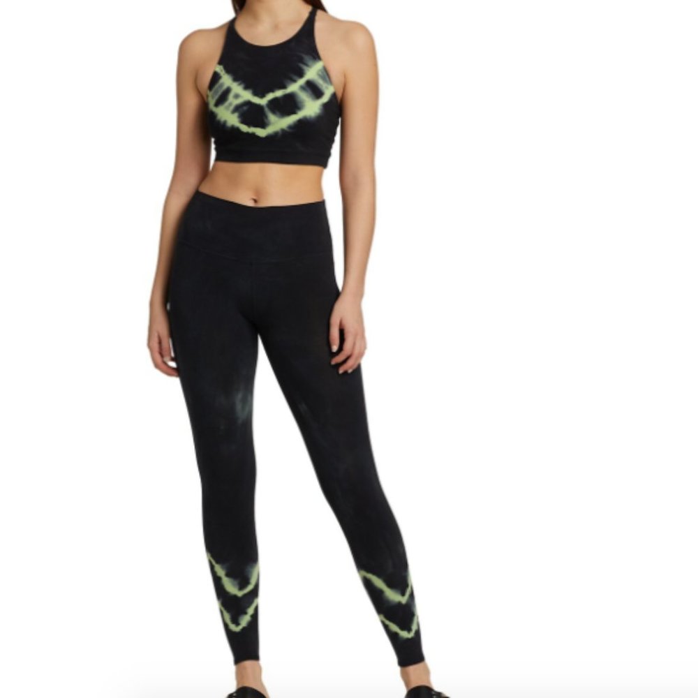 NWT Electric And Rose - Sunset Legging - Chevron Onyx/Neon - M